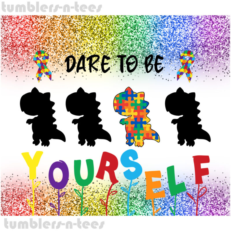 Autism Dare to be Yourself Dinosaur - Image 4