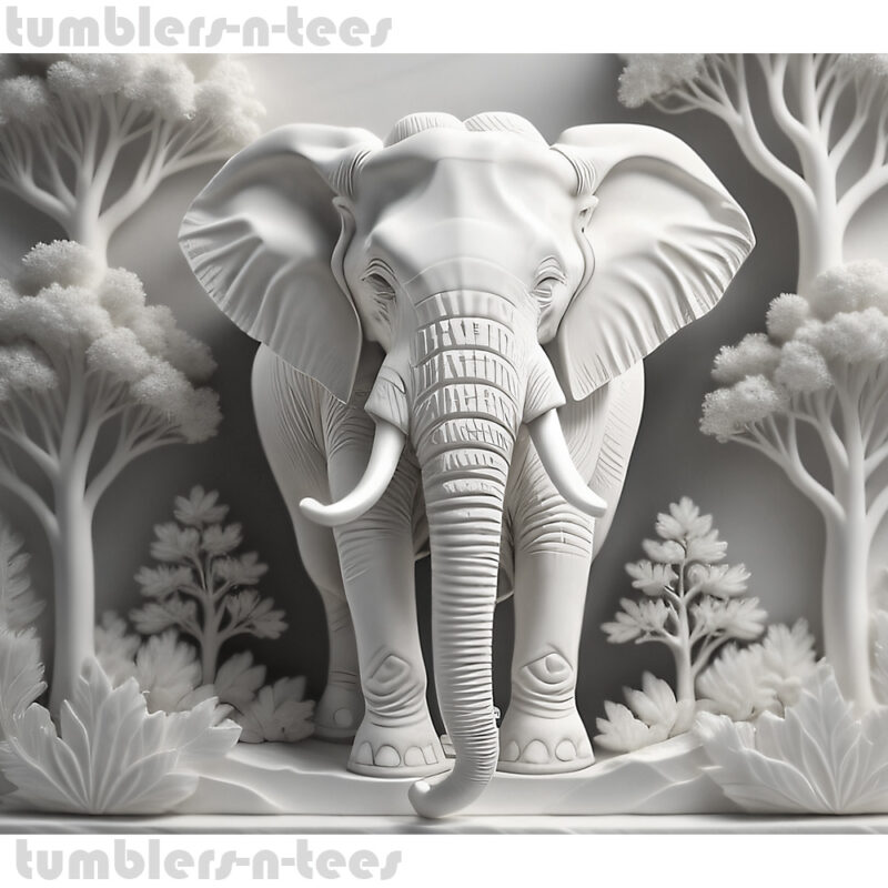 3D Effect Grey Elephant - Image 4
