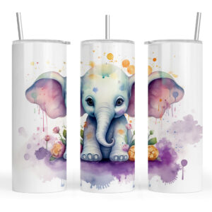 Watercolour Cute Baby Elephant