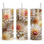 3D Effect Amber and Cream Flowers