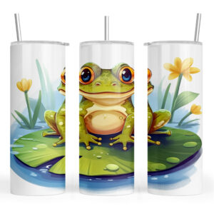 Cartoon Cute Frog on a Lily