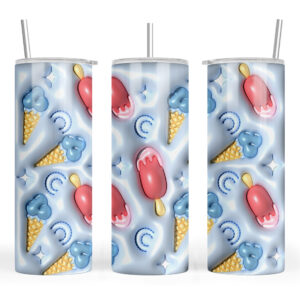3D Bubble Effect Popsicle Blue
