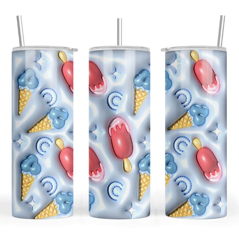 3D Bubble Effect Popsicle Blue