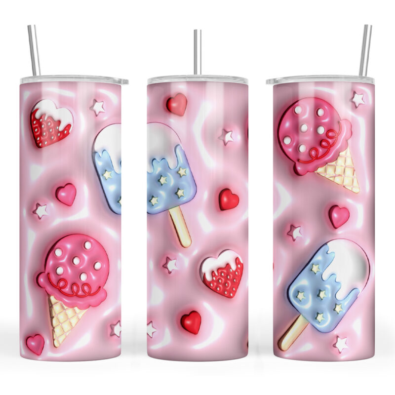 3D Bubble Effect Popsicle Pink