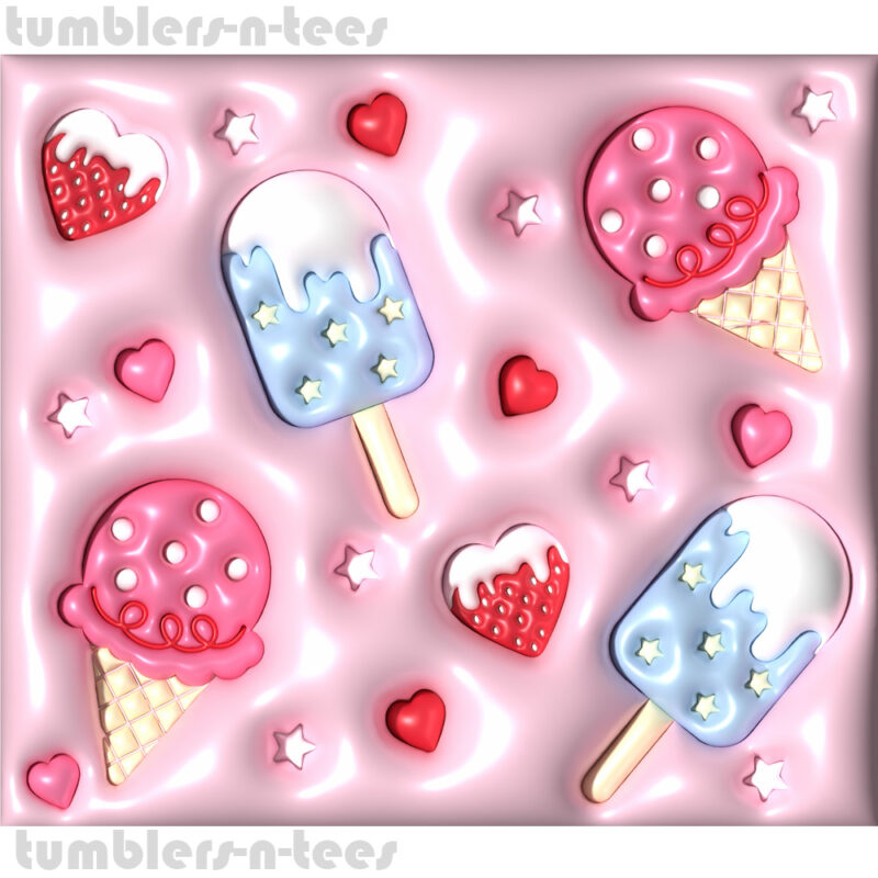 3D Bubble Effect Popsicle Pink - Image 4