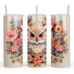 Painted Effect Owl with Flowers
