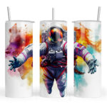 Watercolour Colourful Astronaut