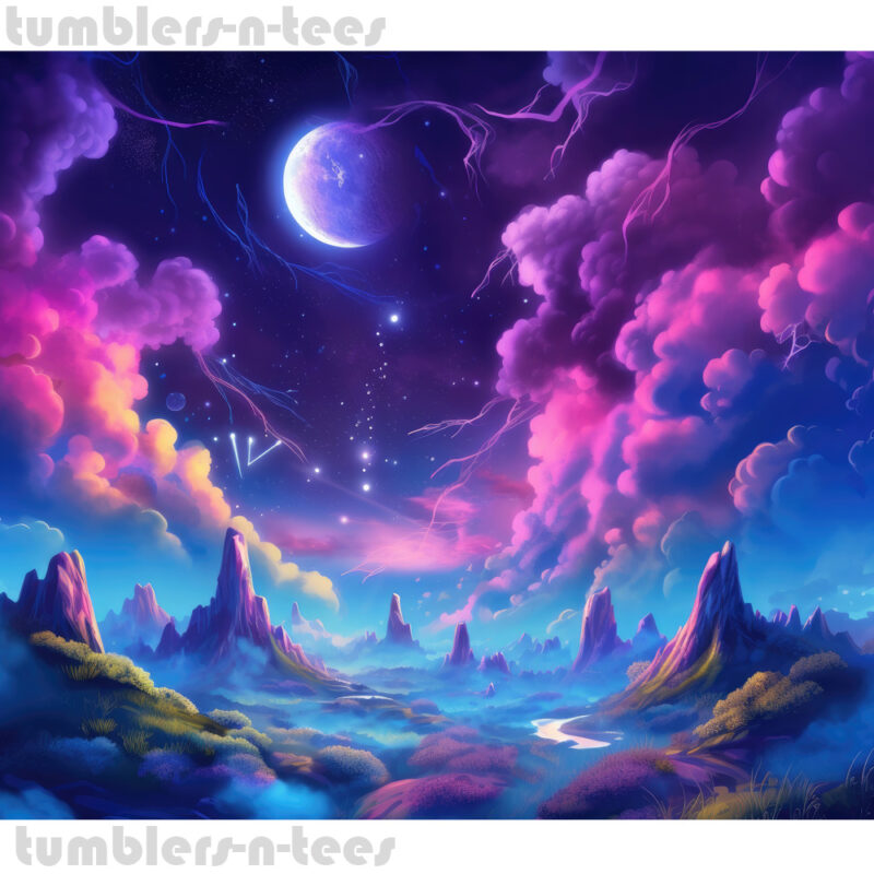 Colourful Landscape at Night - Image 4