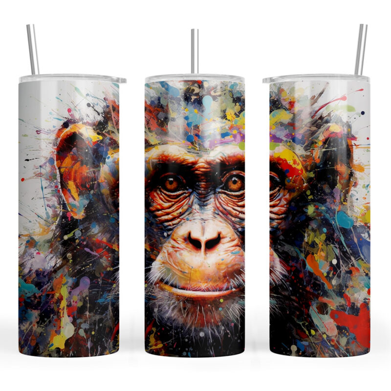 Watercolour Spatter Monkey