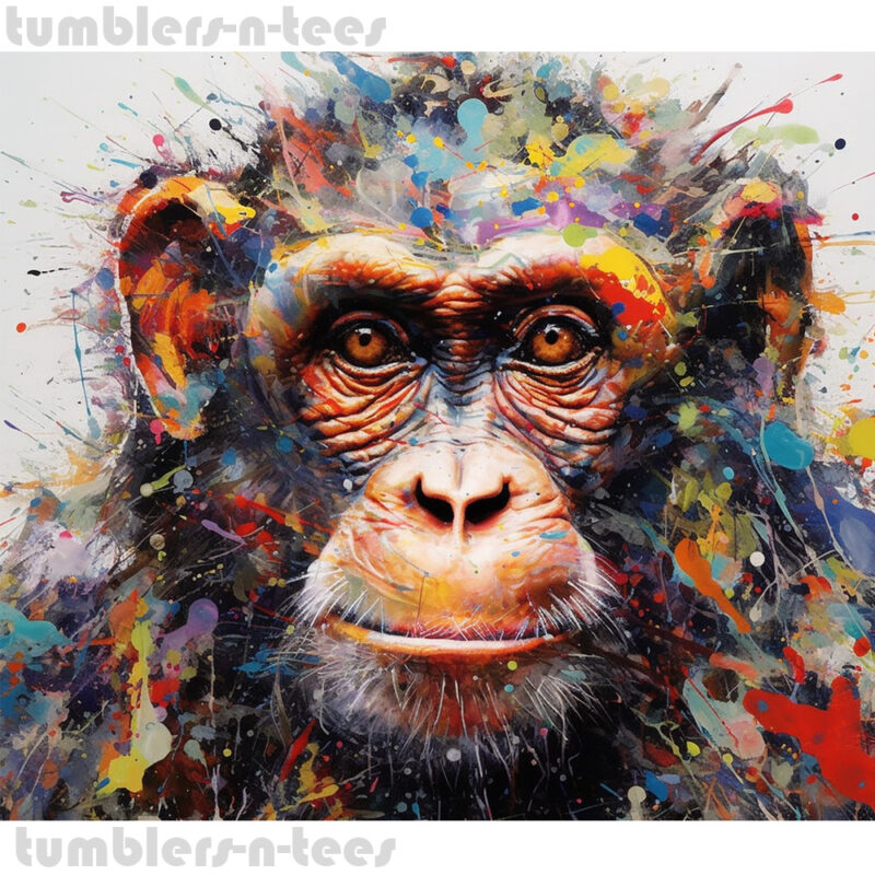 Watercolour Spatter Monkey - Image 4