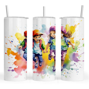 Watercolour Boy and Girl Splatter