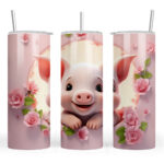 3D Effect Pink Pig