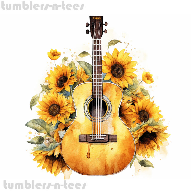 Guitar and Sunflowers - Image 4