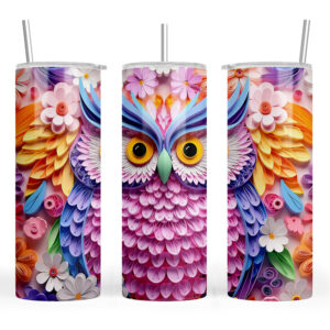 3D Colourful Owl Quil Feathers