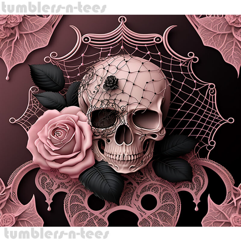 Pink Skull and Rose - Image 4