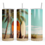 Surfboards under a Palm Tree
