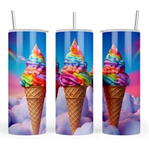 3D Style Rainbow Ice Creams