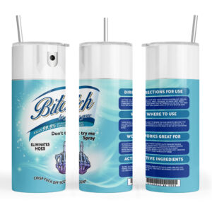 Biatch be Gone Skeleton Finger Light Blue